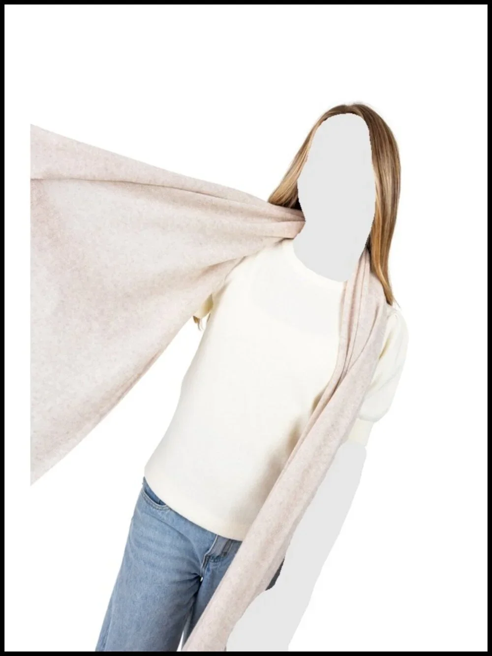 Cashmere Wool Blend Wrap Shawl, Pashmina Scarf Travel 78x27